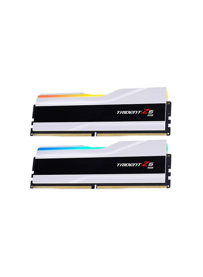 Trident Z5 RGB Series 96GB (2x48GB), DDR5 Dual Channel Desktop Memory, 6400 MHz Memory Speed, CL32 CAS Latency, Intel XMP 3.0, 288-Pin, 1.35 Voltage, White | F5-6400J3239F48GX2-TZ5RW