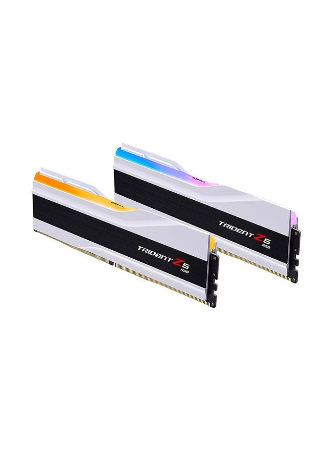 Trident Z5 RGB Series 96GB (2x48GB), DDR5 Dual Channel Desktop Memory, 6400 MHz Memory Speed, CL32 CAS Latency, Intel XMP 3.0, 288-Pin, 1.35 Voltage, White | F5-6400J3239F48GX2-TZ5RW