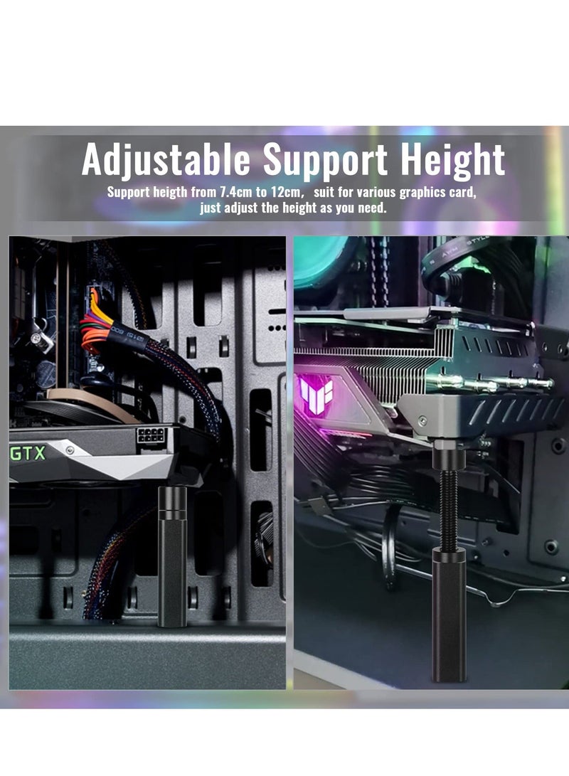 Graphics Card GPU Brace Support, Adjustable Height Adjustment Video Card Sag Holder Bracket, GPU Stand, Universal VGA Graphics Card Holder, Black