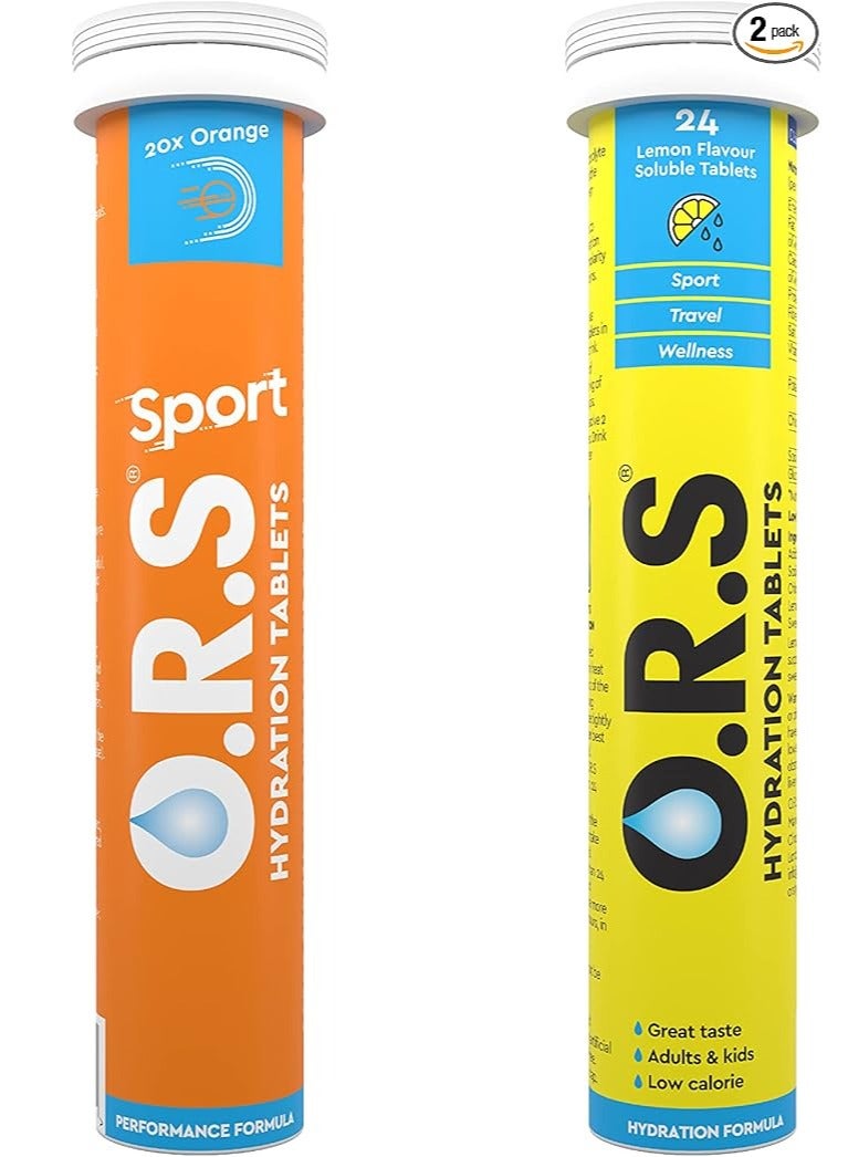 O.R.S Sport and Originals Bundle | 1 tube of Sport Orange + 1 tube of Lemon