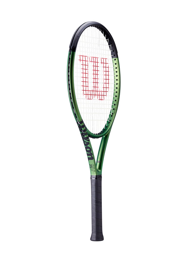 Blade 26 V8 Tennis Racket, Head 100, 16x19, Junior Intermediate - Green/ Black