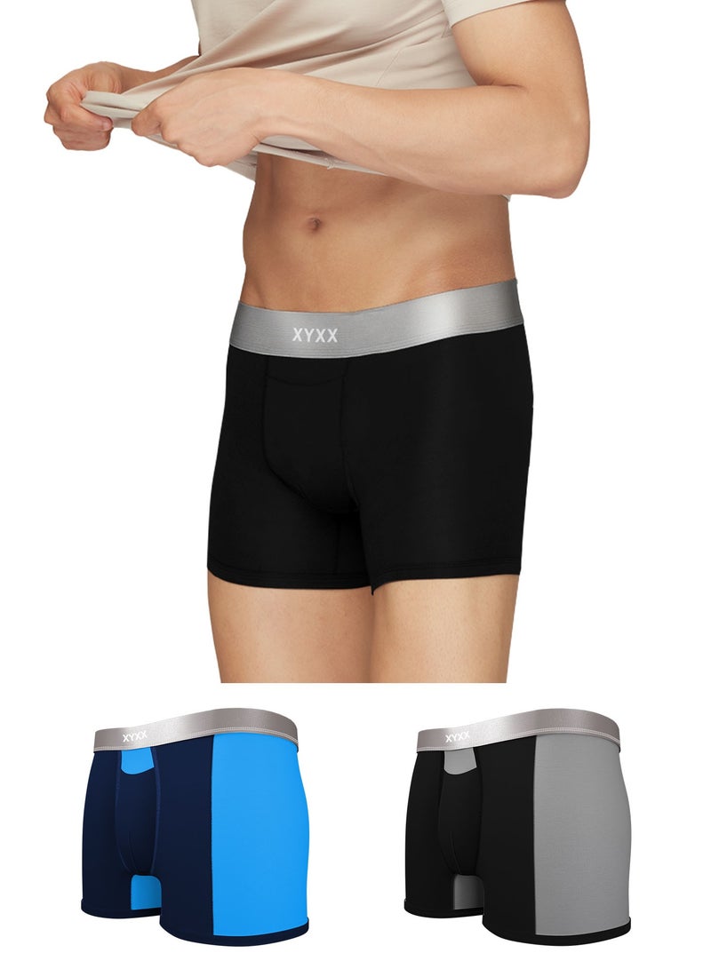 Pack of 3 Illuminati Intellisoft Micro Modal Color Blocked Solid Men Trunk