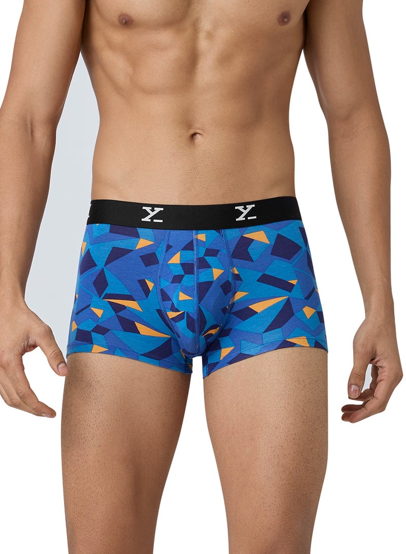 Pack of 3 Men's Shuffle Micromodal Regular Fit Printed Antimicrobial Trunks