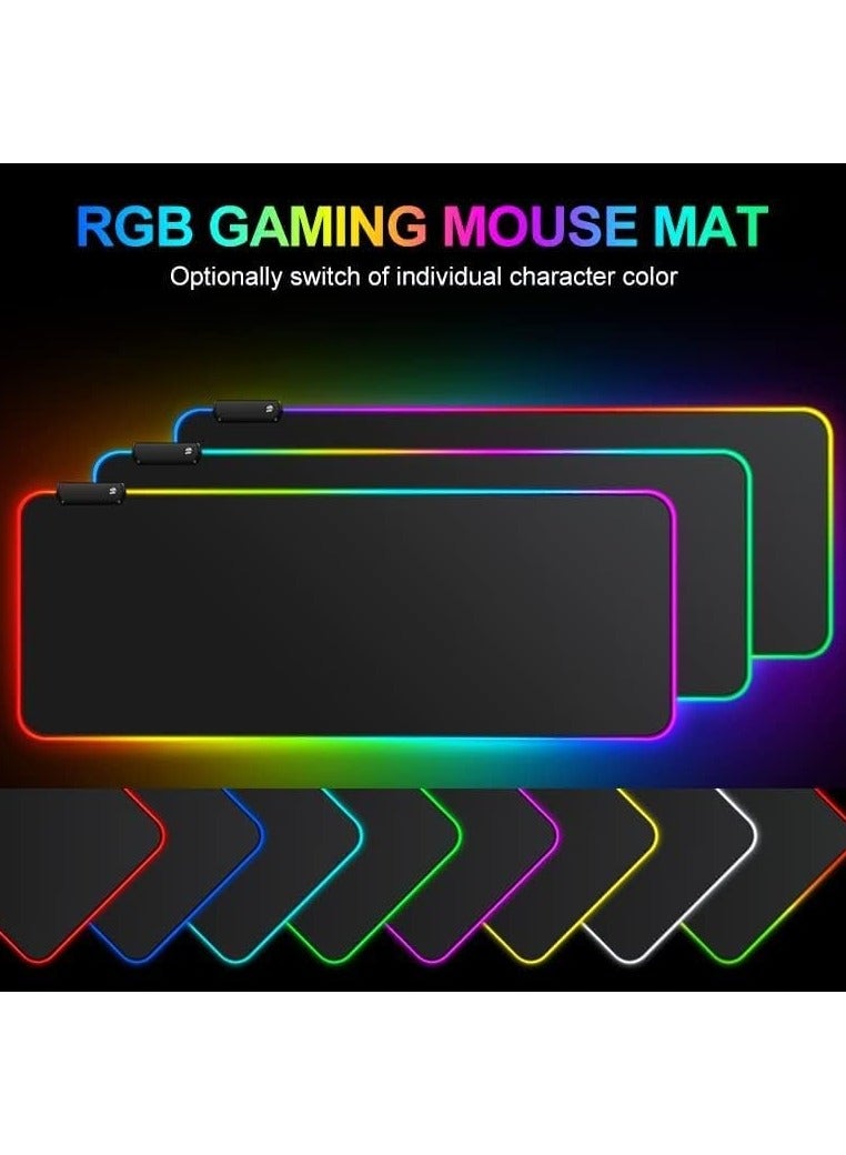 RGB Gaming Mouse Pad - Transform Your Gaming Experience, 12 Lighting Modes, 2 Brightness Levels, Anti-Slip Waterproof Surface, Large Extended Mouse Mat (31.5 x 11.8 Inch)