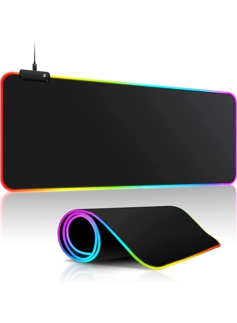 RGB Gaming Mouse Pad - Transform Your Gaming Experience, 12 Lighting Modes, 2 Brightness Levels, Anti-Slip Waterproof Surface, Large Extended Mouse Mat (31.5 x 11.8 Inch)