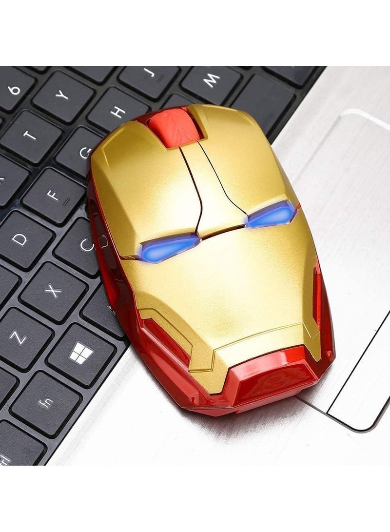 Wireless Mouse, Cool for Iron Man Mouse, 2.4 G Portable Mobile Computer Click Silent Mouse, Mouse Optical Mice with USB Receiver, for Notebook PC Laptop Computer Mac Book