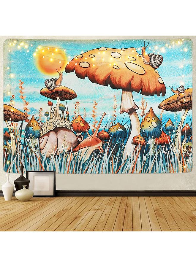 Psychedelic mushroom tapestry tapestry moon star tapestry snail fantasy plant leaf tapestry wall hanging wallpaper 01 150*200