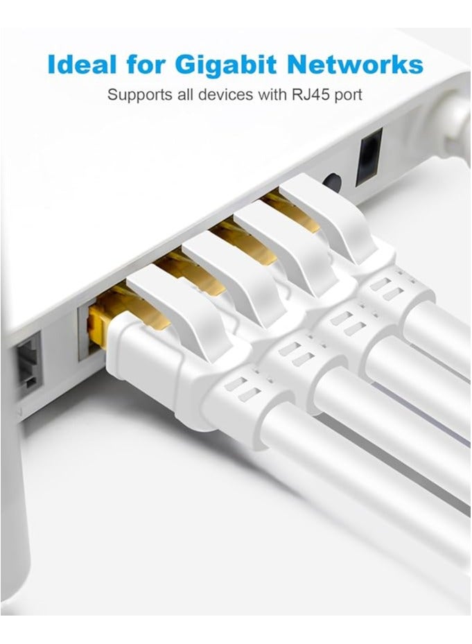 CAT 8 Ethernet Cable 25m, Indoor & Outdoor, High Speed 40Gbps 2000MHz SFTP Network Internet Cable with Gold Plated RJ45 Connector for Gaming, Router, PC, Heavy Duty, UV Resistant (25m White)