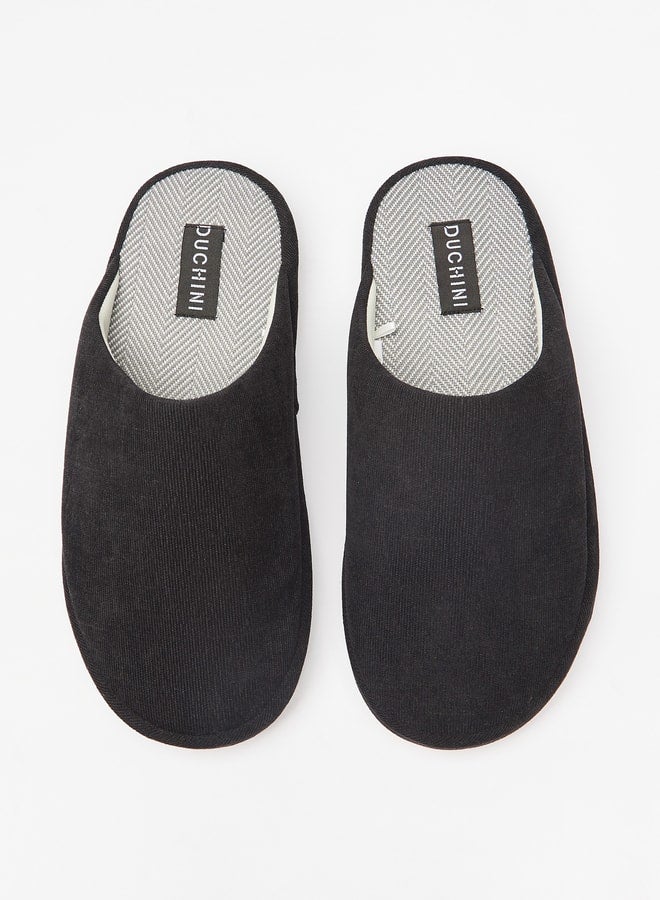 Men's Solid Slip-On Bedroom Slippers