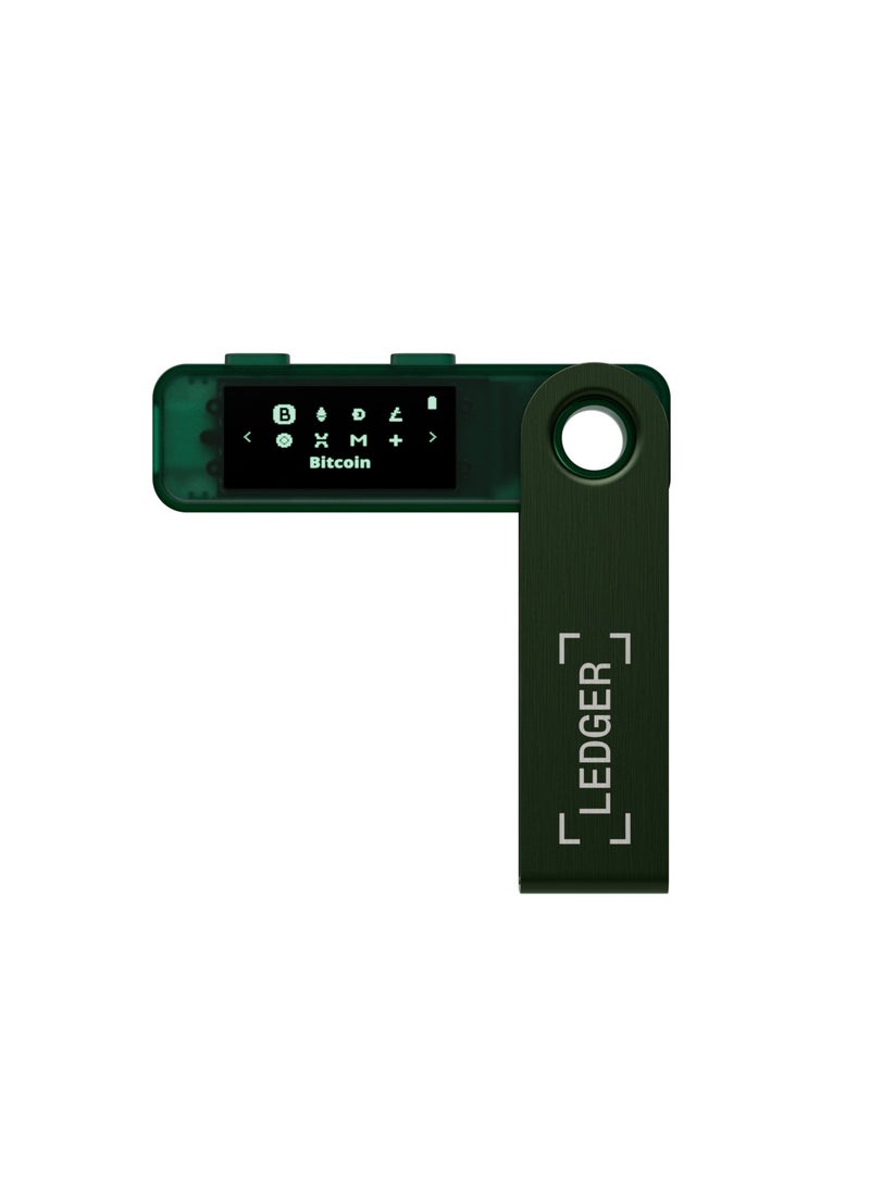 Nano S Plus Hardware Wallet | Safest Crypto & NFT Cold Storage, OLED Screen, Type-C Connectivity, 5000+ Coins Supported, for Android, MacOS & Windows - Emerald Green