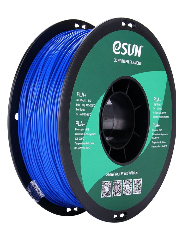 Esun 3D Printer Filament PLA+ 1.75 mm Dimensional Accuracy +/- 0.05 mm 1 Kg (2.2 lbs) Spool 3D Printing Material for 3D Printers – Blue