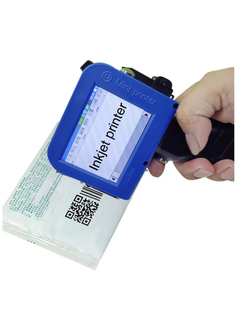 Smart Handheld Inkjet Printer for Date and Batch Coding,Handheld Inkjet Printer for Any Surface for QRCode Barcode Production Date Time Logo Batch Number Print On Glass Bag Carton Box Wood Cloth Plastic Cable