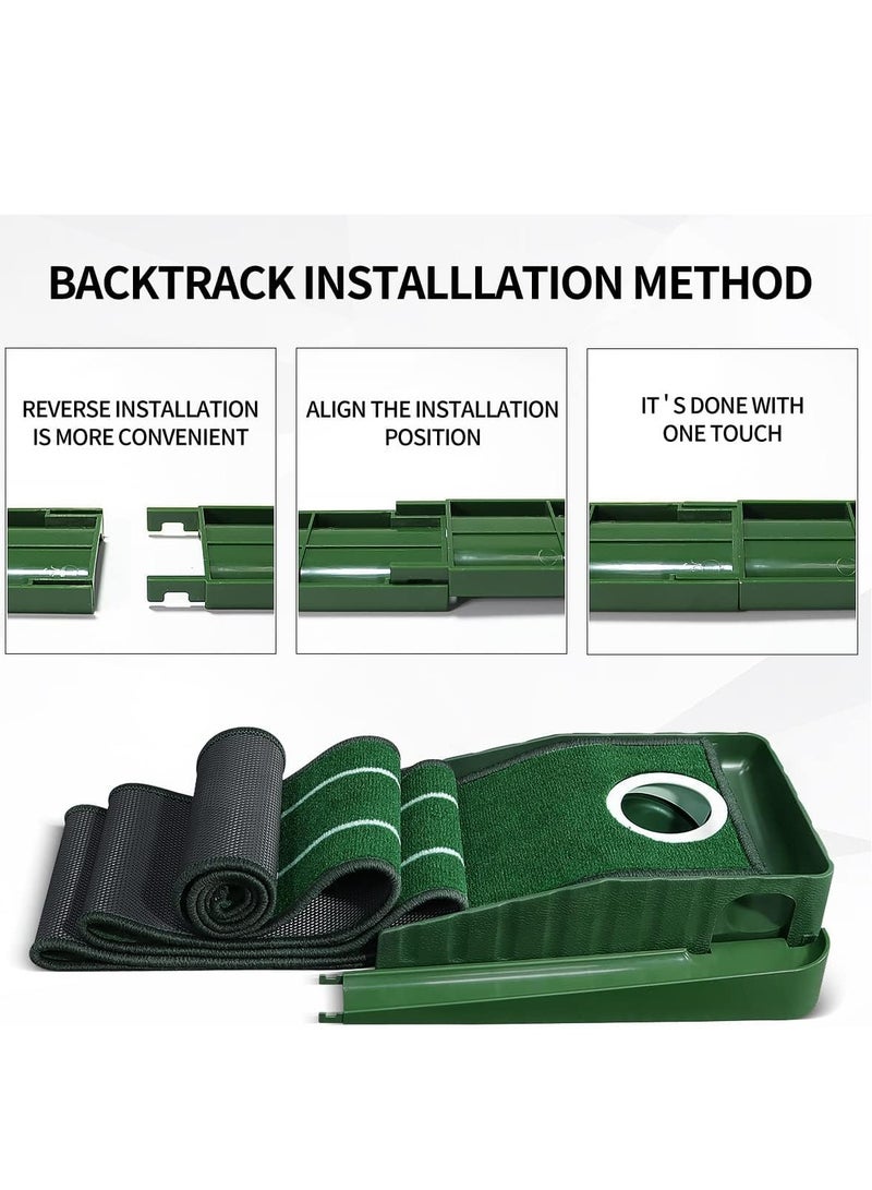 Putting Green Indoor Set, Long Putting Mat with Auto Ball Return, Suitable for Home and Office, Perfect Gift for Men