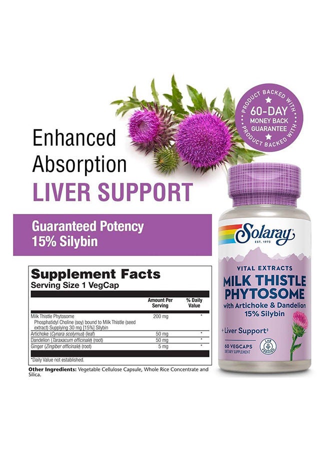 Milk Thistle Phytosome With Artichoke & Dandelion VegCapsules For Liver Support 60's