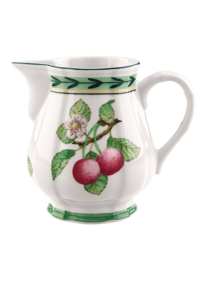 French Garden Fleurence Creamer White/Green/Pink