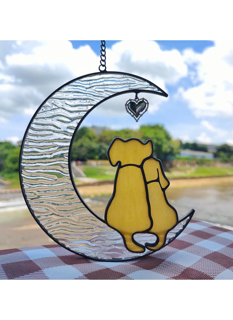 Dog Memorial Gifts for Loss of Dog, Sun Catchers Stained Glass Window Hangings Indoor, for Pet Loss Gifts, Pet Sympathy Gifts for Dogs, Pet Memorial Gifts