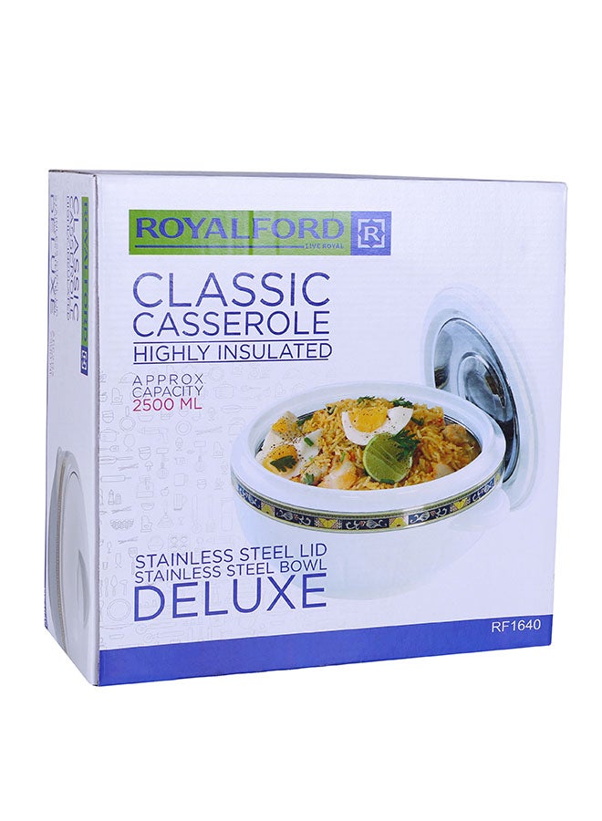 Classic Casserole With Lid White 2.5Liters