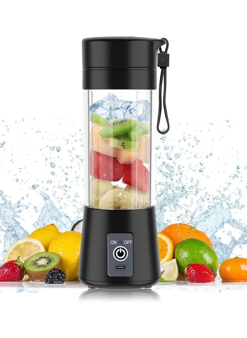 Portable Blender Smoothie Blender Personal Mini Blender Shakes and Smoothies Rechargeable Home Travel Fruit Juicer Cup with 14 Oz BPA Free Travel Cup and Lid Mini Mixing Shaker Bottle 380ml