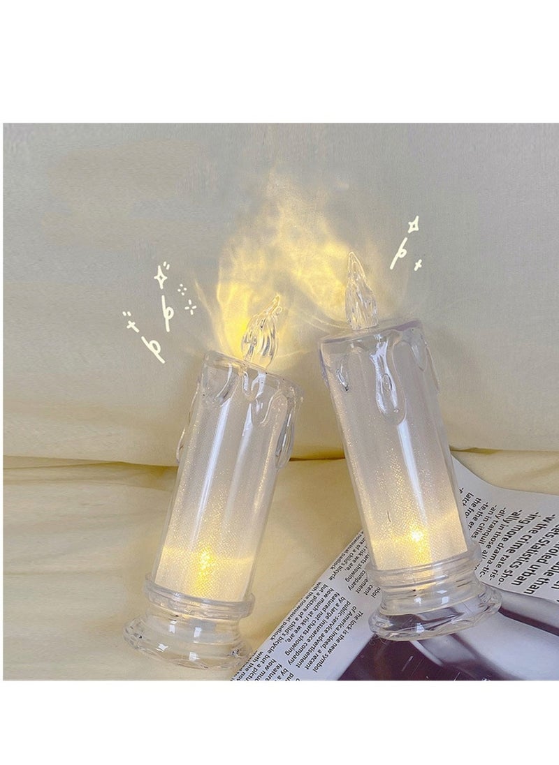 LED Flameless Candles, 4 Pieces Flameless Votive Candles, Romantic Decoration Night Light, Flameless Flickering Electric Fake Candle for Wedding Table Festival Bedroom Decorations