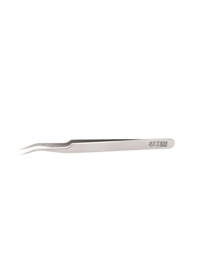 Atten AT-115 Stainless Steel Tweezers are precision tools designed for delicate handling of small components in electronics soldering and other intricate work.