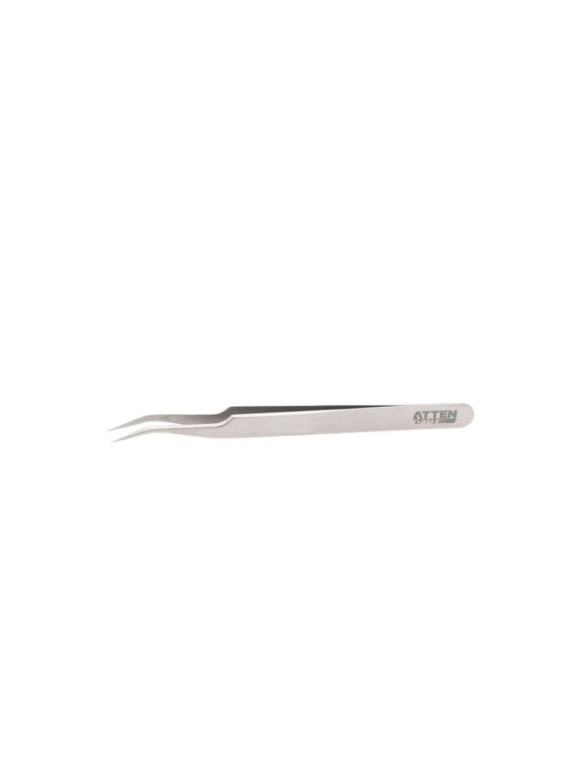 Atten AT-115 Stainless Steel Tweezers are precision tools designed for delicate handling of small components in electronics soldering and other intricate work.