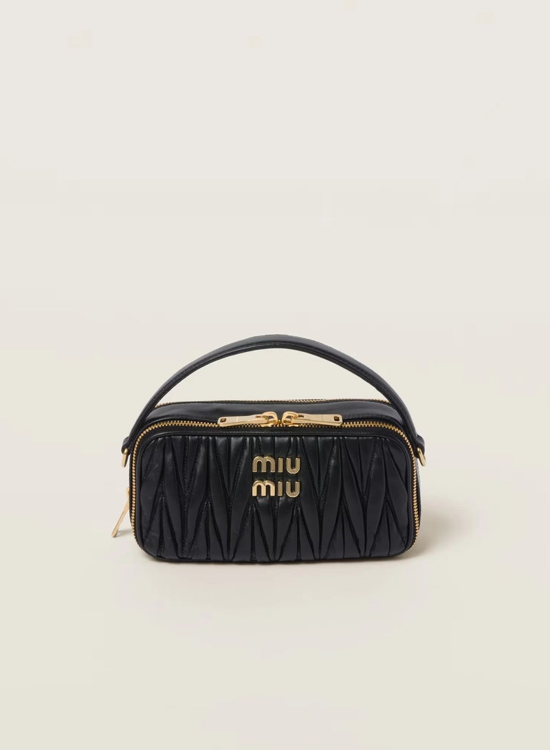 MIU matelassè nappa leather shoulder bag