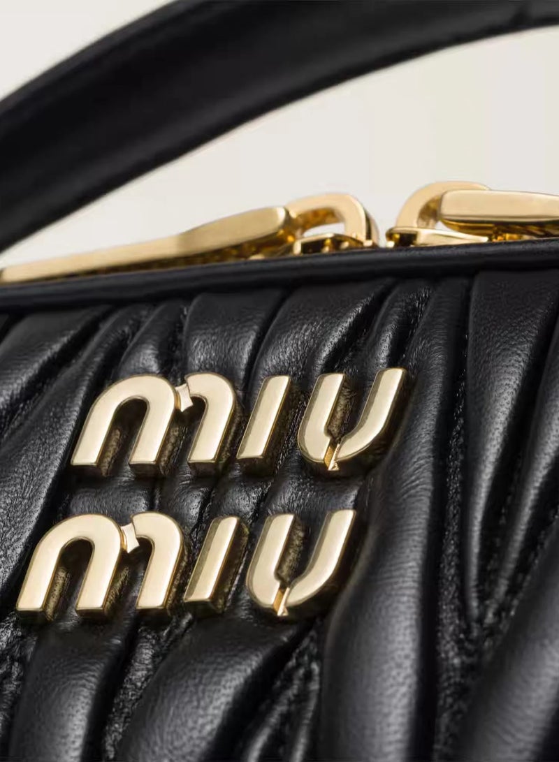 MIU matelassè nappa leather shoulder bag