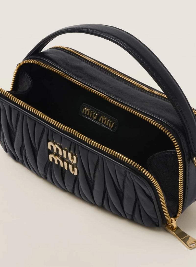 MIU matelassè nappa leather shoulder bag