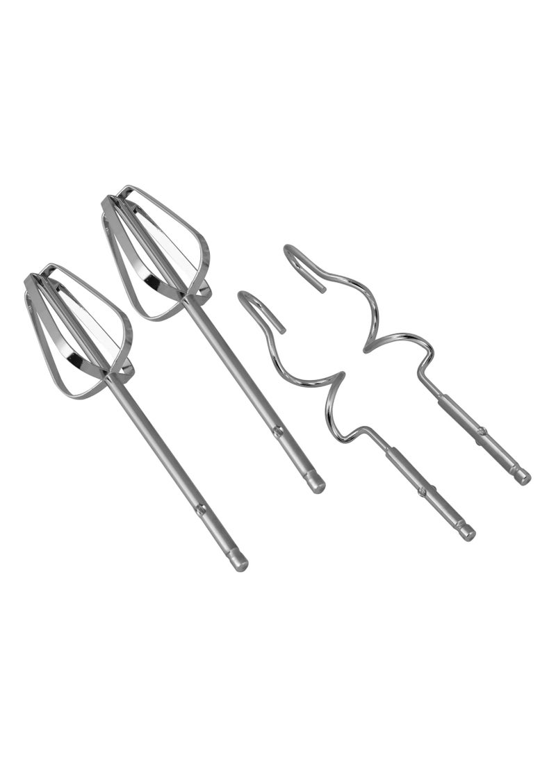 Hand Mixer- 2 beaters and 2 dough hooks- Professional Food & Cake Mixer for Baking | 7 Speed Function, Includes Chrome Extra Long Beaters and Dough Hooks, Lightweight & Powerful 150 W GHM9899 White