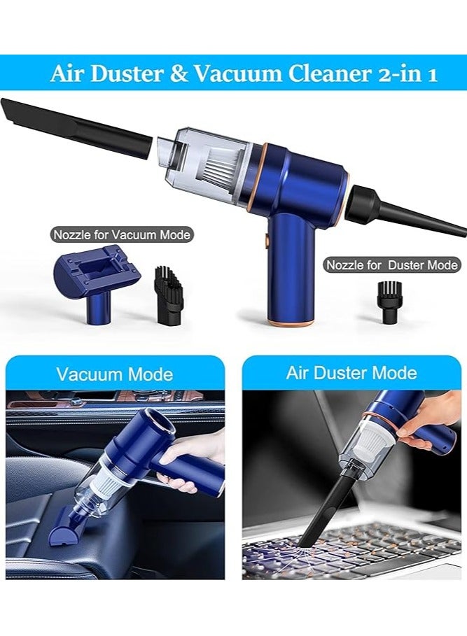 Air Duster, Compressed Electric Air Duster Cleaner for PC, Rechargeable 6000mAH Cordless Air Cleaner Blower for Laptop, Keyboard, Electronics, Home Cleaning, Alternative to Canned Air Duster