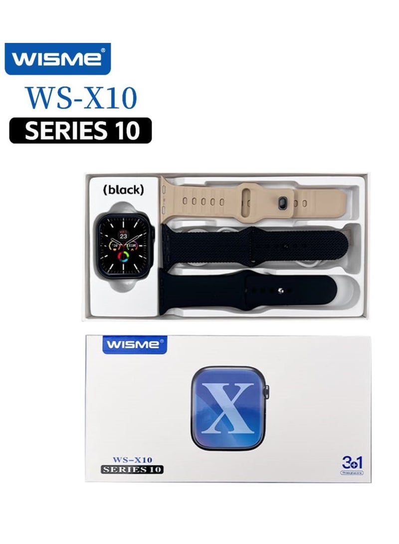 Wisme WS-X10 Series 10 Smartwatch | 3-in-1 Strap Set, Fitness Tracking & Health Monitoring, Smartwatch for men