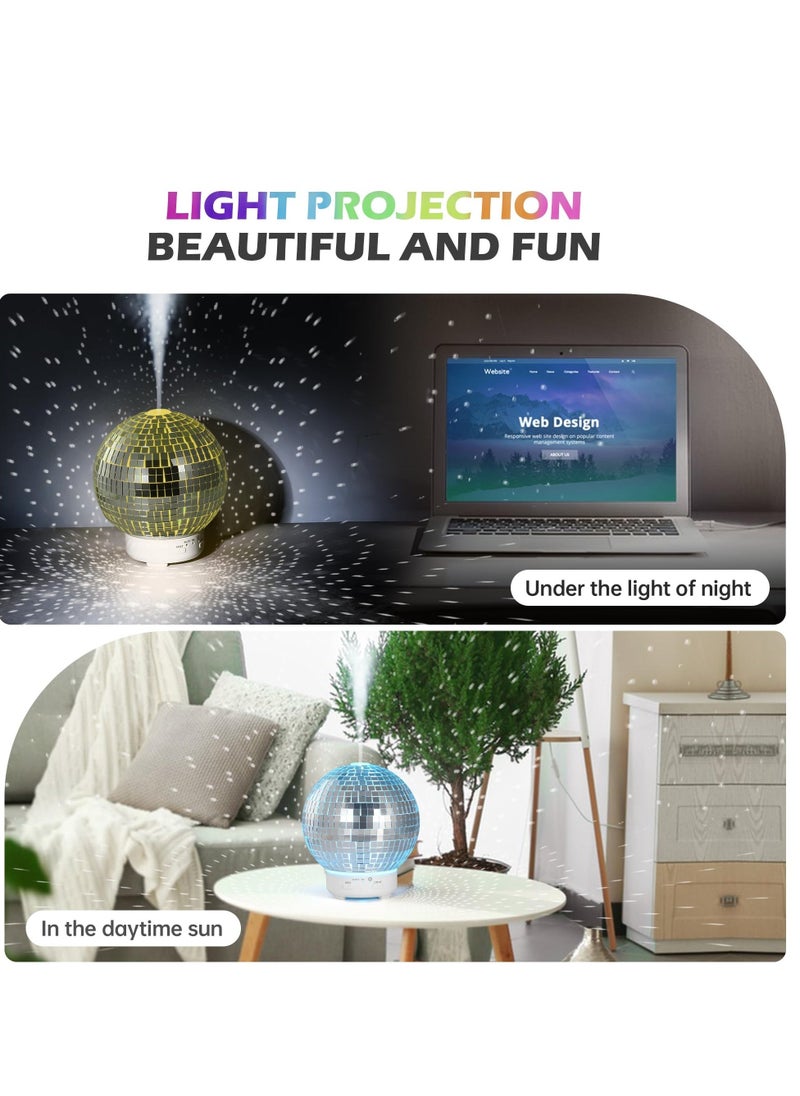 Disco Ball Diffuser Rotating, Disco Ball Decor Multi-Purpose Disco Diffuser, Home Aromatherapy Essential Oil Diffuser, with 14 Light Modes, for Disco Party Decoration and Accessories