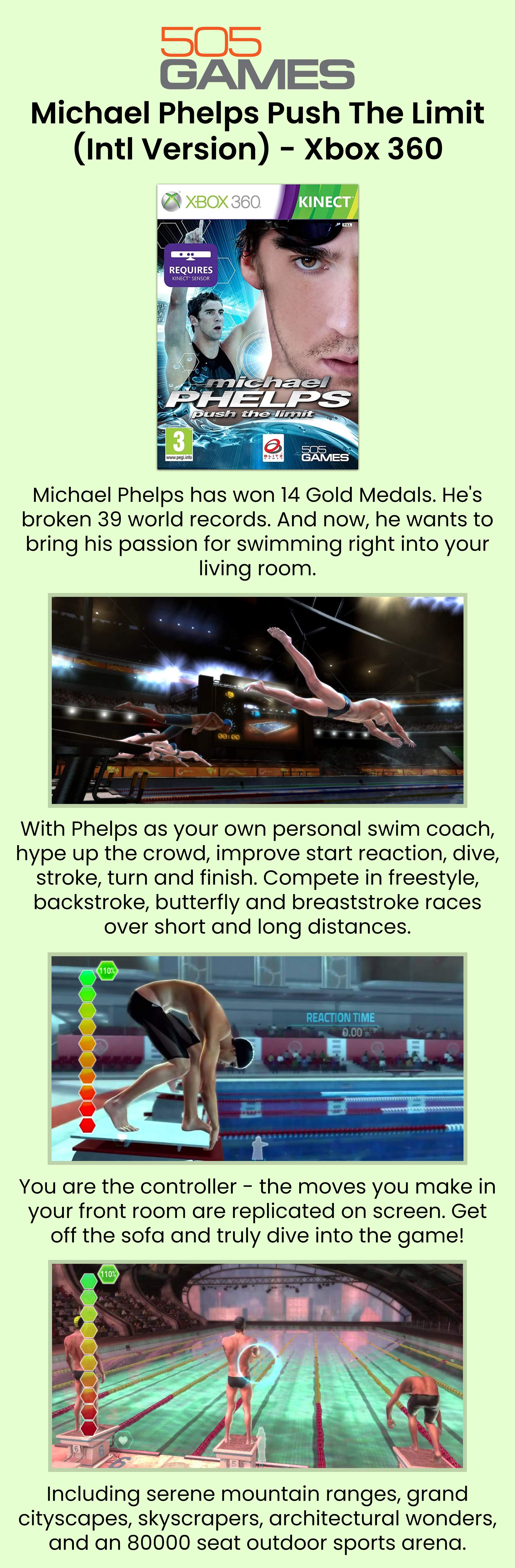 Michael Phelps Push The Limit (Intl Version) - Sports - Xbox 360