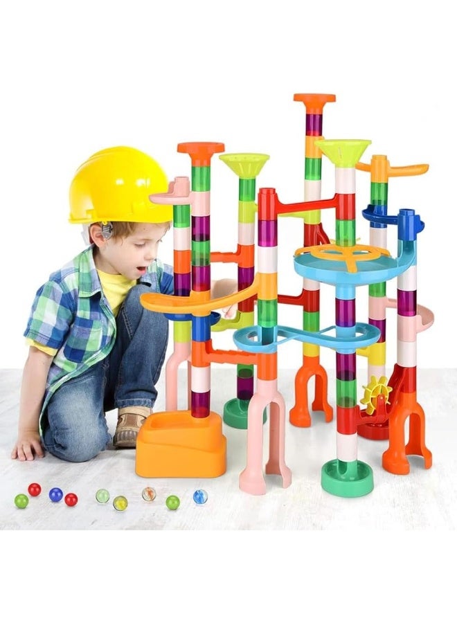 Marble Run,135 PCS Marble Maze Building Block Toys Gravitrax Marble Run for Kids,STEM Learning Toys Marble Track Race Tower Model Creative Birthday Gift with 60 Marbles for Boys & Girls 3 4 5 6 7 8 9