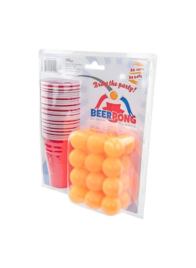 Beer Pong Set, Red Cups and Ping Pong Balls.