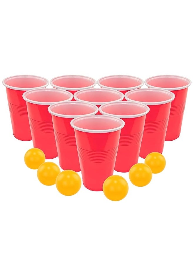 Beer Pong Set, Red Cups and Ping Pong Balls.
