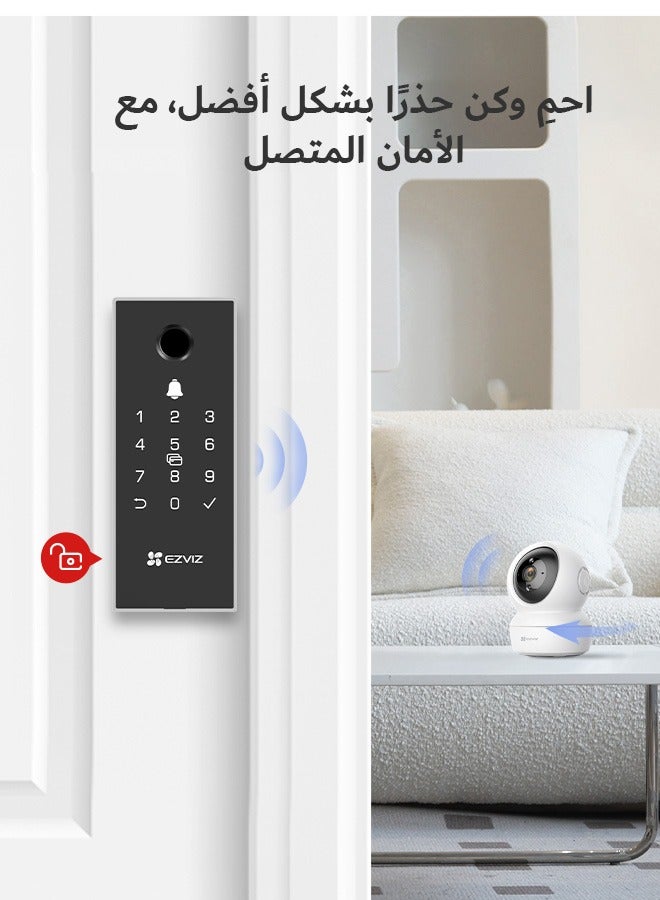 EZVIZ DL03 Pro Smart Door Lock Smart Lock- Bluetooth & Wi-Fi Enabled, Fingerprint, Passcode, & Card Access, Remote Control, Anti-Tamper Alerts, Easy Installation