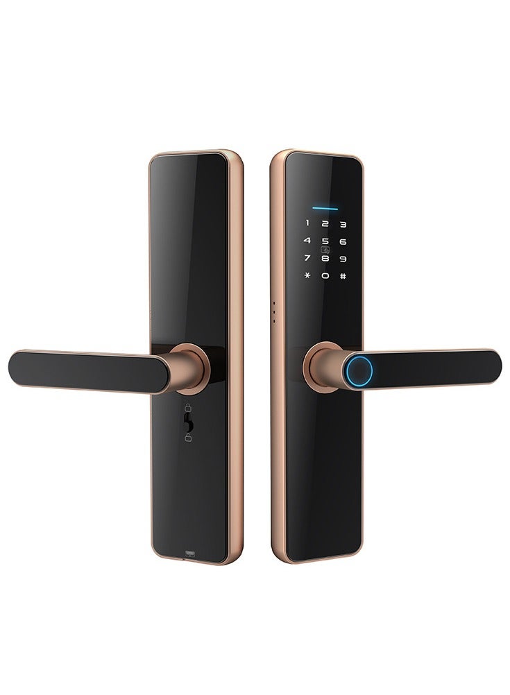 LS-C91 Smart WiFi Fingerprint Door Lock - 8 Unlock Methods | App, Bluetooth, Key, Password, Card, Combo | Secure Home Entry System (Gold, TTLock version)