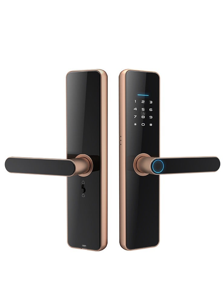 LS-C91 Smart WiFi Fingerprint Door Lock - 8 Unlock Methods | App, Bluetooth, Key, Password, Card, Combo | Secure Home Entry System (Gold, Tuya version)