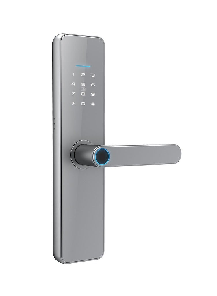 LS-C91 Smart WiFi Fingerprint Door Lock - 8 Unlock Methods | App, Bluetooth, Key, Password, Card, Combo | Secure Home Entry System (Silver, Tuya version)