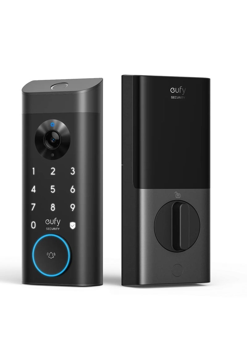 eufy Security Video Smart Lock E330, 3-in-1 Camera+Doorbell+Fingerprint Keyless Entry Door Lock, WiFi Door Lock,App Remote Control,2K HD,Doorbell Camera,No Monthly Fee