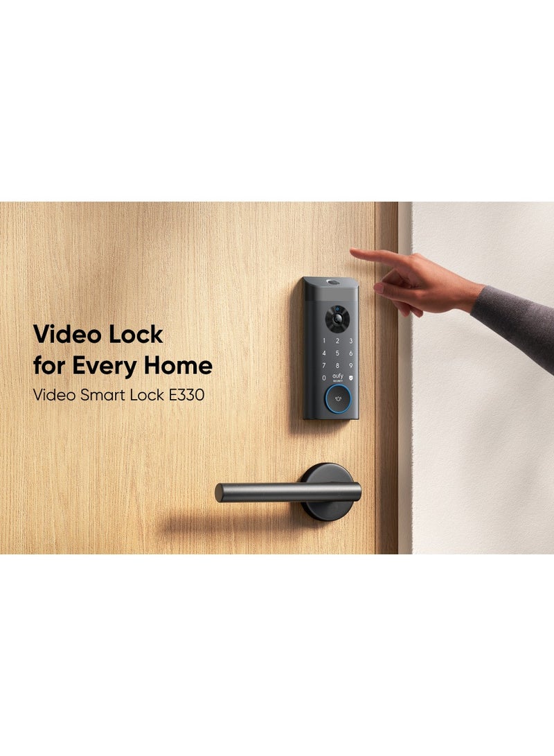 eufy Security Video Smart Lock E330, 3-in-1 Camera+Doorbell+Fingerprint Keyless Entry Door Lock, WiFi Door Lock,App Remote Control,2K HD,Doorbell Camera,No Monthly Fee