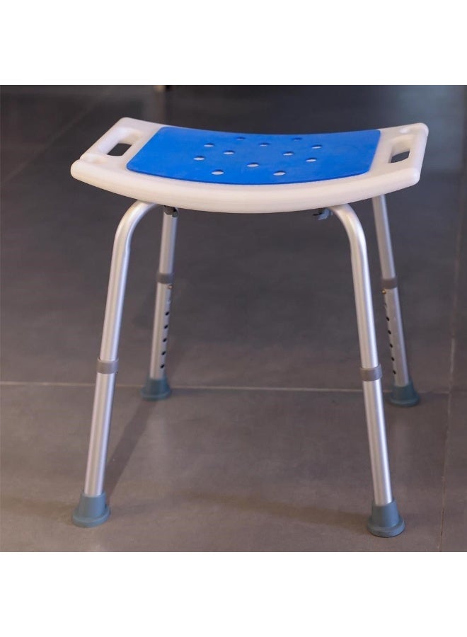 Milano Shower Stool W/ Blue Eva Seat | PVC/ Aluminum Shower Stool | Bathing Chair Bath Stools For Senior Elderly Handicap For Toilet Bathroom Washroom Shower Room - Blue
