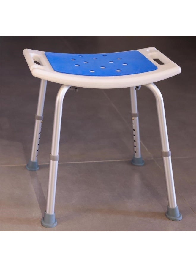 Milano Shower Stool W/ Blue Eva Seat | PVC/ Aluminum Shower Stool | Bathing Chair Bath Stools For Senior Elderly Handicap For Toilet Bathroom Washroom Shower Room - Blue