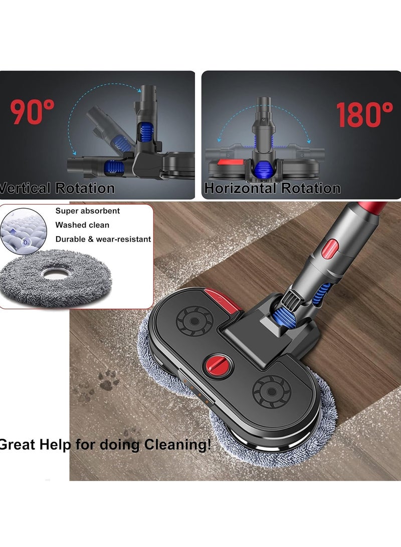 Electric Mop Head Attachment for Dyson V7 V8 V10 V11 V15 Wireless Vacuum Cleaner Lava Polishing Floor Marble Wood Including Microfiber Cloth And Water Tank