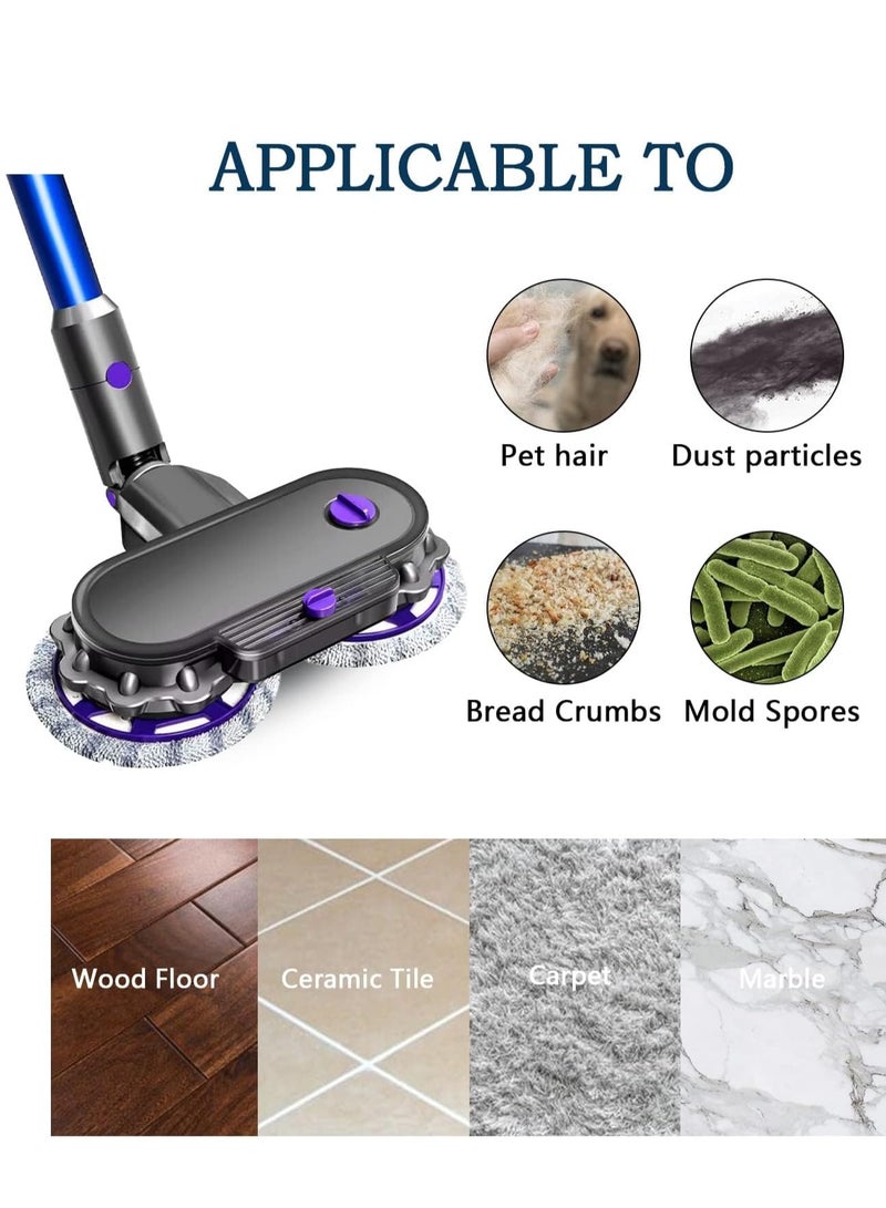 Electric Cleaning Mop Head for Dyson V7 V8 V11 V10 Vacuum Cleaner Wet & Dry Combining Vacuuming and Mopping, Hardwood Floor Attachment with 150ml Removable Water Tank