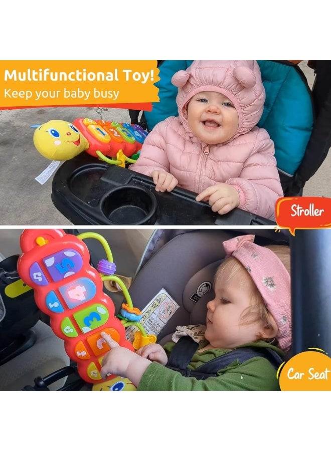 KiddoLab Lira Baby, w/Lights & Music, Spinner & Rings, Musical Caterpillar, Musical Baby Toys 3 Plus Months, Baby Caterpillar Toy, Baby Toy Caterpillar, Caterpillar Stuffed Animal Soft Head for Babies