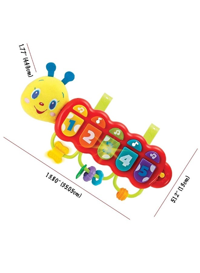 KiddoLab Lira Baby, w/Lights & Music, Spinner & Rings, Musical Caterpillar, Musical Baby Toys 3 Plus Months, Baby Caterpillar Toy, Baby Toy Caterpillar, Caterpillar Stuffed Animal Soft Head for Babies