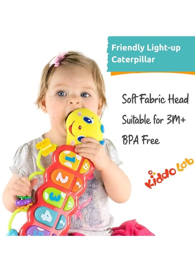 KiddoLab Lira Baby, w/Lights & Music, Spinner & Rings, Musical Caterpillar, Musical Baby Toys 3 Plus Months, Baby Caterpillar Toy, Baby Toy Caterpillar, Caterpillar Stuffed Animal Soft Head for Babies