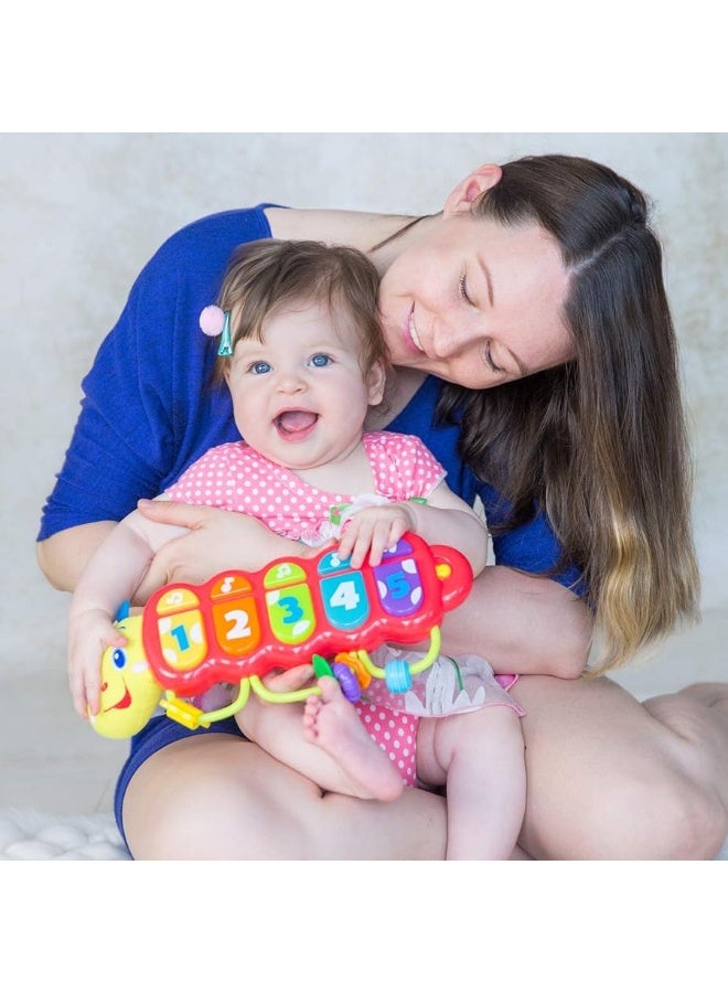 KiddoLab Lira Baby, w/Lights & Music, Spinner & Rings, Musical Caterpillar, Musical Baby Toys 3 Plus Months, Baby Caterpillar Toy, Baby Toy Caterpillar, Caterpillar Stuffed Animal Soft Head for Babies